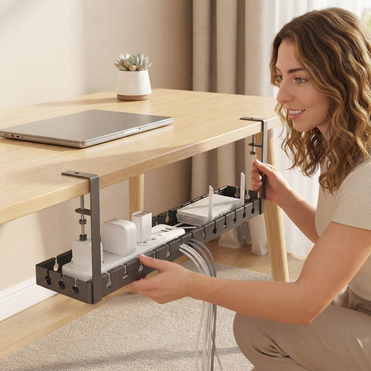 Retractable Under Desk Cable Tray